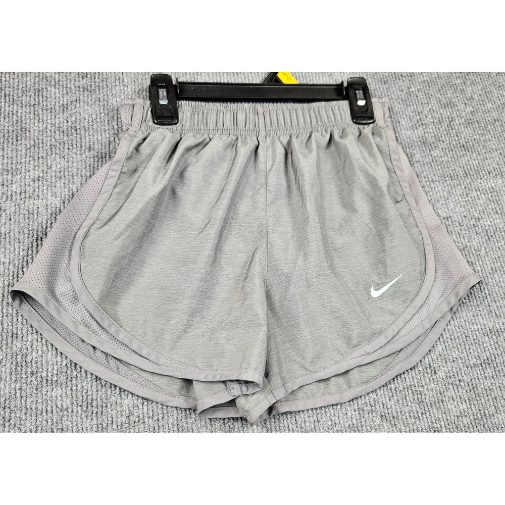Nike Dri-FIT Tempo Running Shorts Gray Heather Mesh Trim Womens XS